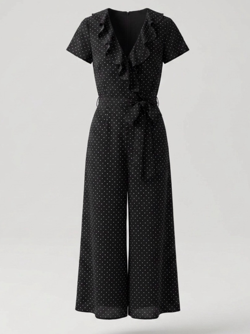 London Times Black Polka Dot Jumpsuit